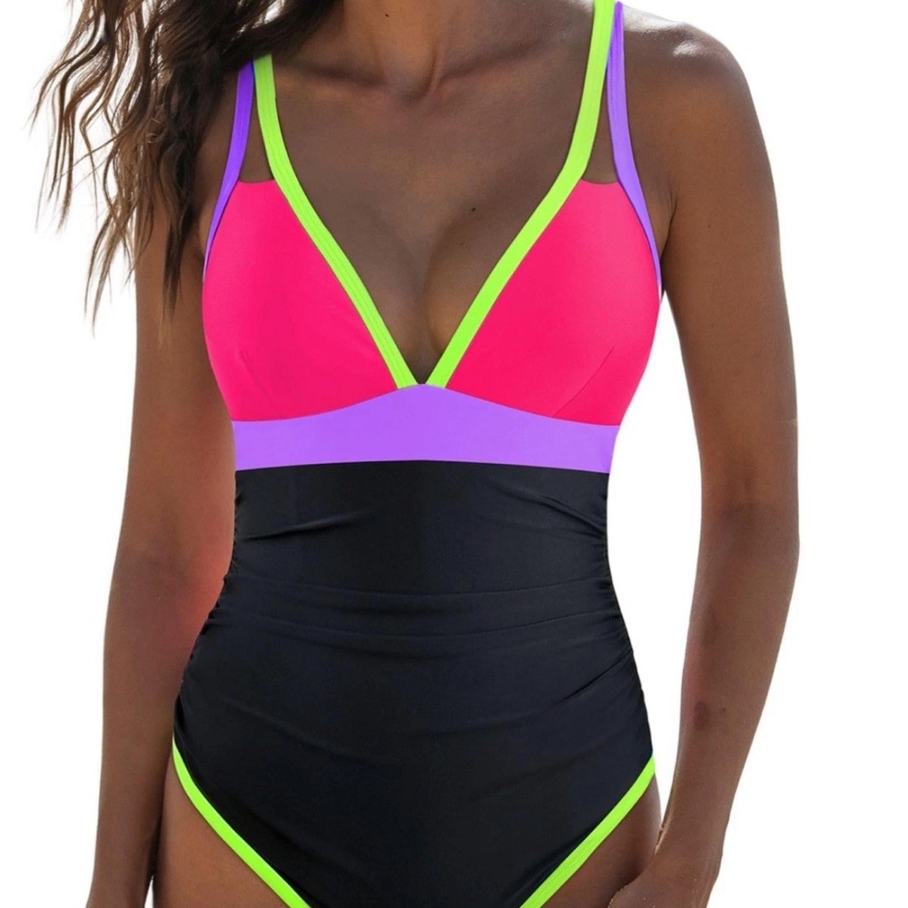 Vibrant Neon One-Piece Swimsuit